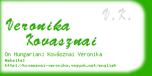 veronika kovasznai business card